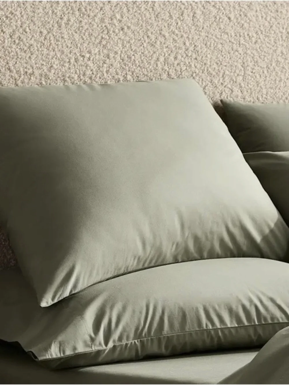 Quince 100% Organic Cotton Pillow Sham Set, King (Dried Sage)